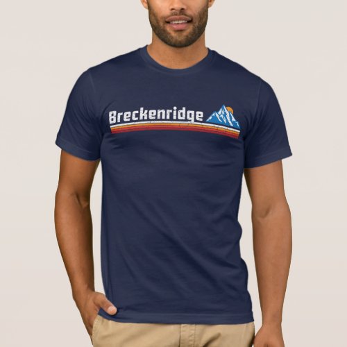 Retro Breckenridge Mountain Ski Sunset T_Shirt