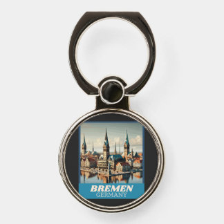 Retro Bremen Skyline  Phone Ring Stand