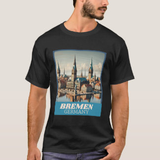 Retro Bremen Skyline  T-Shirt