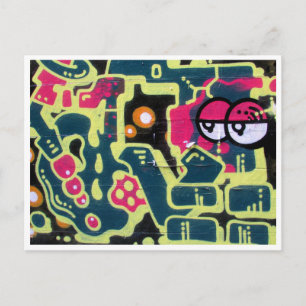 retro brick eyes postcard