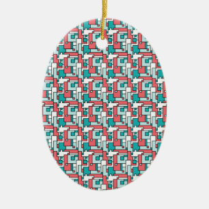 Retro Brick Pattern Ceramic Ornament