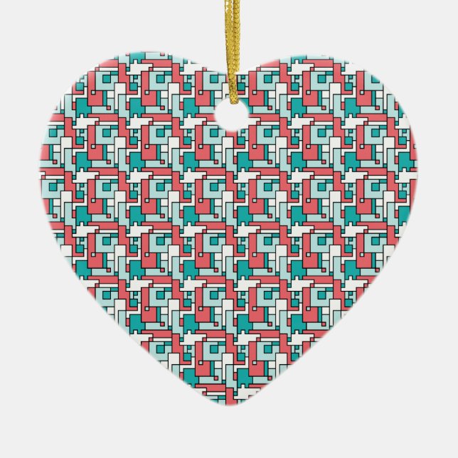 Retro Brick Pattern Ceramic Ornament (Front)