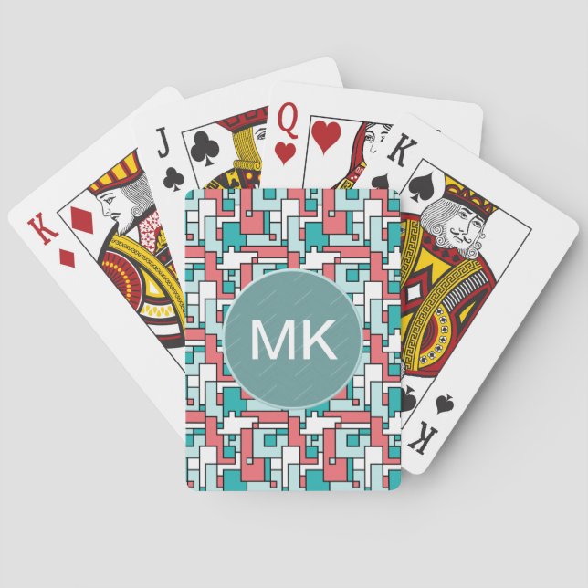 Retro Brick Pattern Poker Cards (Back)