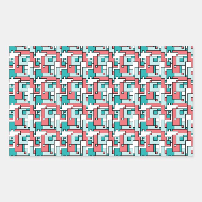 Retro Brick Pattern Rectangular Sticker (Front)