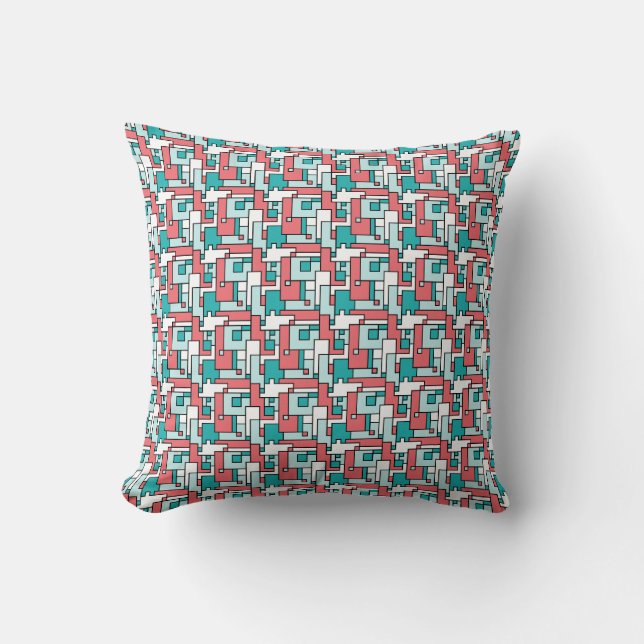 Retro Brick Pattern Throw Pillow (Front)