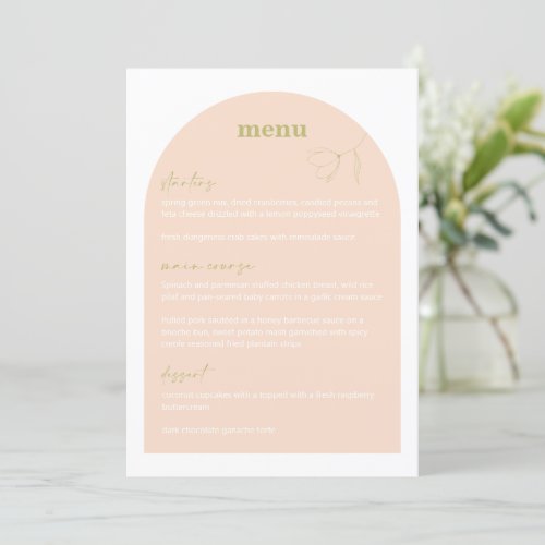 Retro Bridal Shower Food Wedding Dinner Menu A115 Invitation