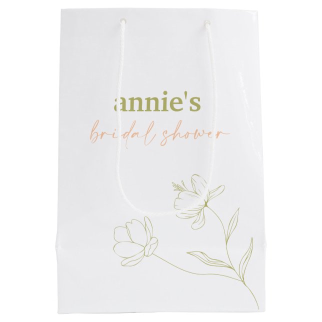 Retro Bridal Shower Gift Favor Swag Bag A115 (Back)