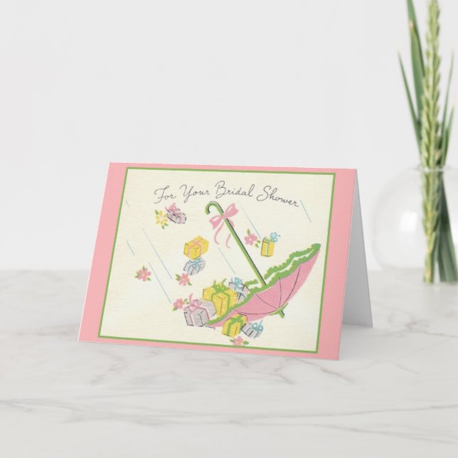 Retro Bridal Shower Greeting Card (Front)