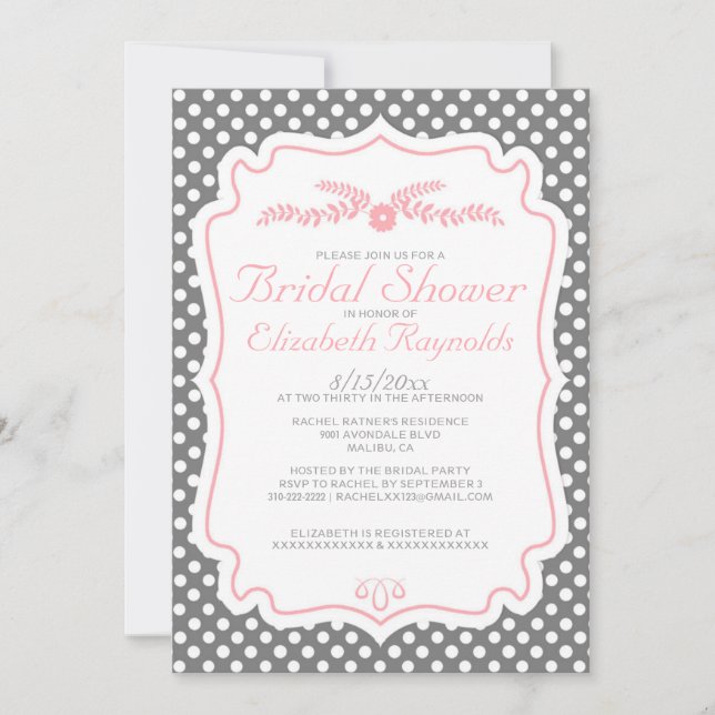 Retro Bridal Shower Invitations (Front)