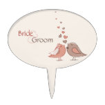 Retro Bride And Groom Birds Gifts Cake Topper at Zazzle