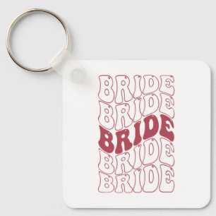 Retro Bride Bridesmaid Keychain