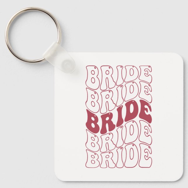  Retro Bride Bridesmaid Keychain (Front)