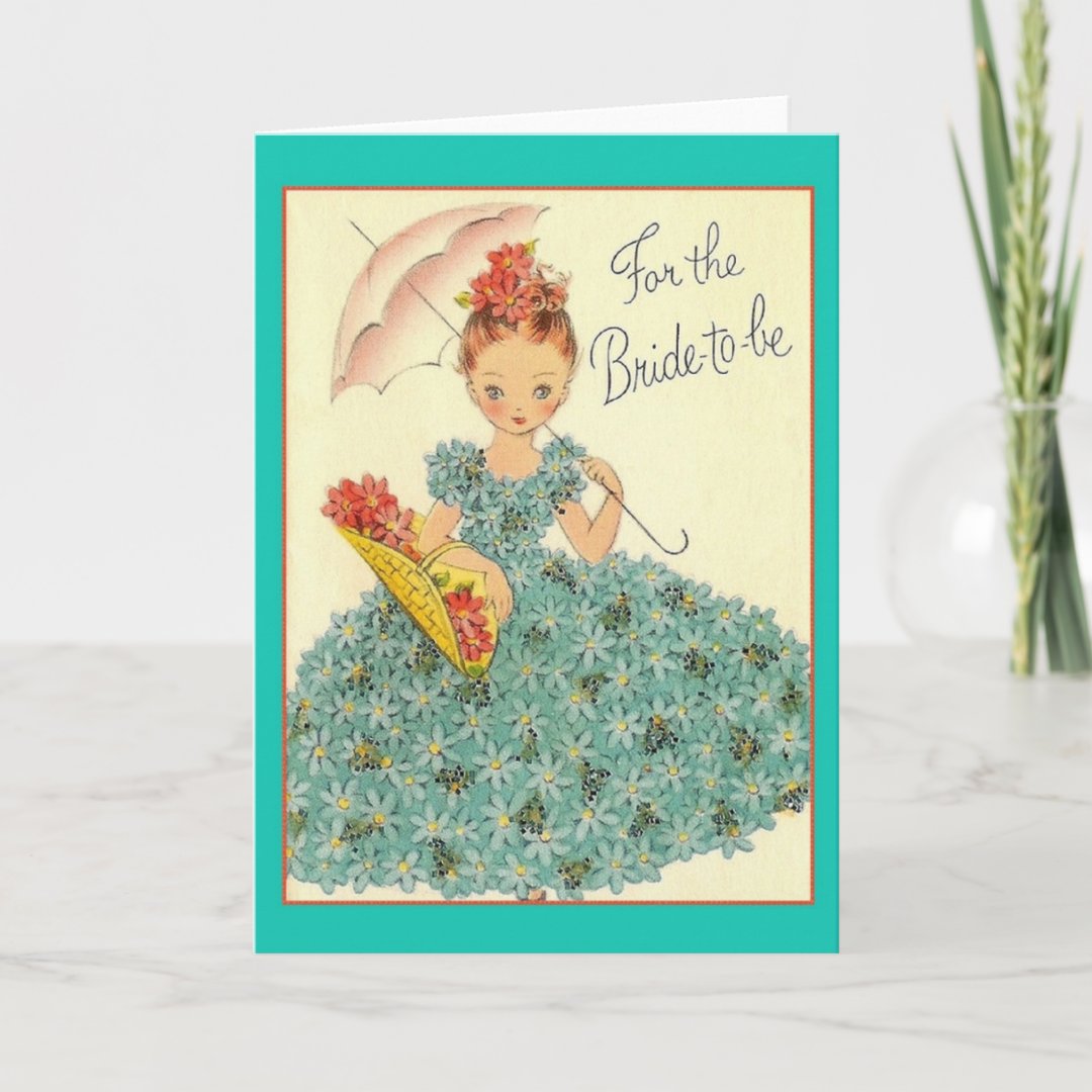 Retro Bride To Be Greeting Card 