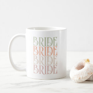 Retro Bride Typography Bridal Shower Soft Colorful Coffee Mug