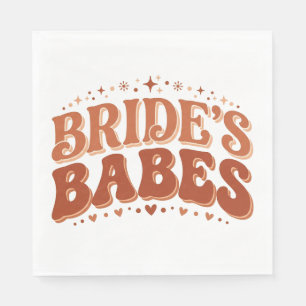 Retro Bride's Babes Terracotta Bachelorette Napkins
