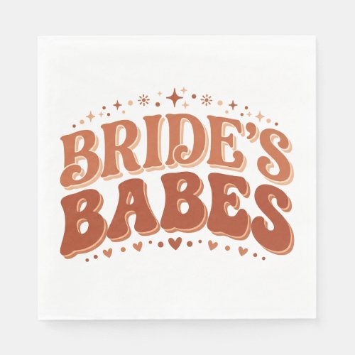 Retro Bride's Babes Terracotta Bachelorette Napkins