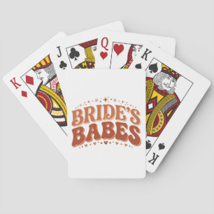 Retro Bride's Babes Terracotta Bachelorette Poker Cards