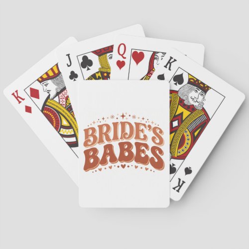 Retro Bride's Babes Terracotta Bachelorette Poker Cards