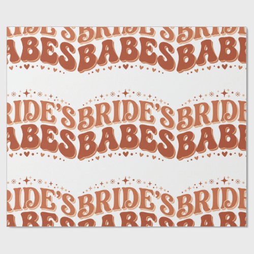 Retro Bride's Babes Terracotta Bachelorette Wrapping Paper