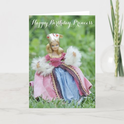 Retro Bright and Colorful Happy Birthday Princess Card