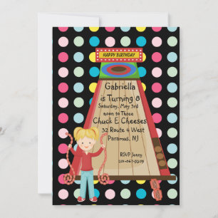 Retro, Bright, and Polka Dot Arcade Invitation