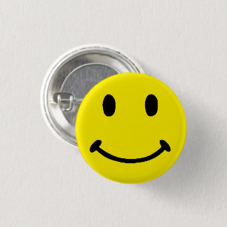 Retro Bright Big Yellow Smile Face Pinback Button