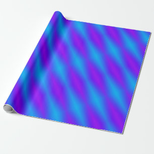 Retro Bright Blue & Purple Harlequin Wrapping Paper