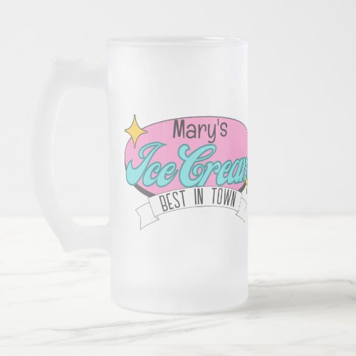 Retro Bright Colors add Name Ice Cream Float  Frosted Glass Beer Mug
