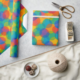 Retro Bright Colors Amorphous Shapes Art Pattern Wrapping Paper