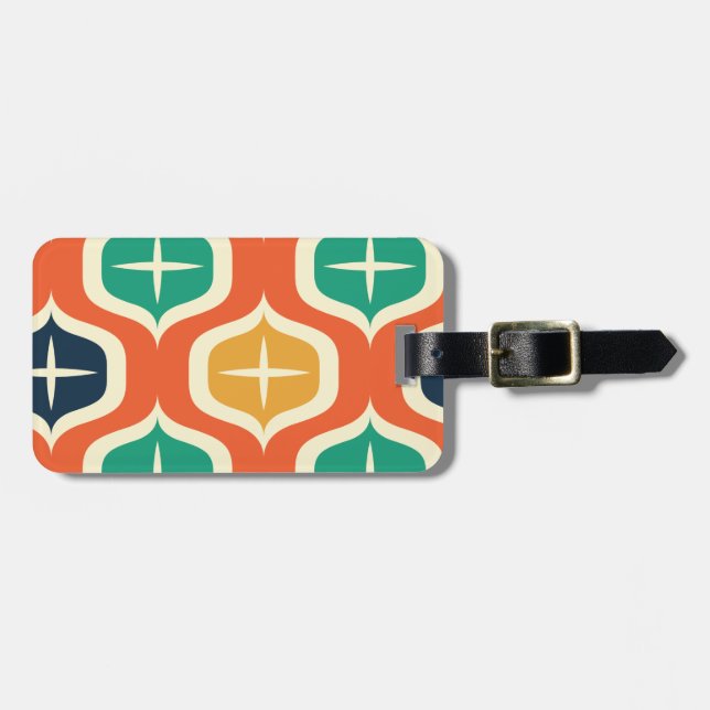 Retro Bright & Funky Luggage Tag (Front Horizontal)