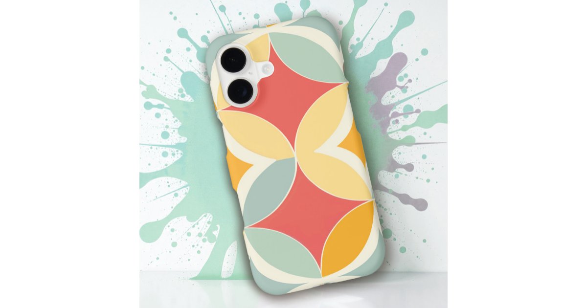 Retro Bright Geometric Shapes Pattern Case-Mate iPhone Case | Zazzle