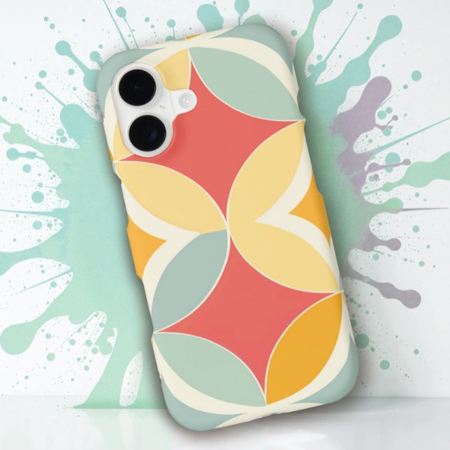 Retro Bright Geometric Shapes Pattern Case-Mate iPhone Case (Creator Uploaded)