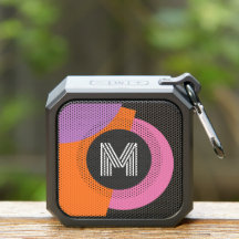 Retro Bright Orange Hot Pink Purple Black Art