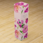 Retro Bright Pink Fun Watercolor Floral Wedding Wine Box<br><div class="desc">If you need any further customisation or any other matching items,  please feel free to contact me at yellowfebstudio@gmail.com</div>