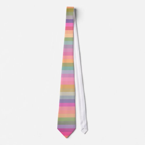 Retro Bright Rainbow Stripe Neck Tie