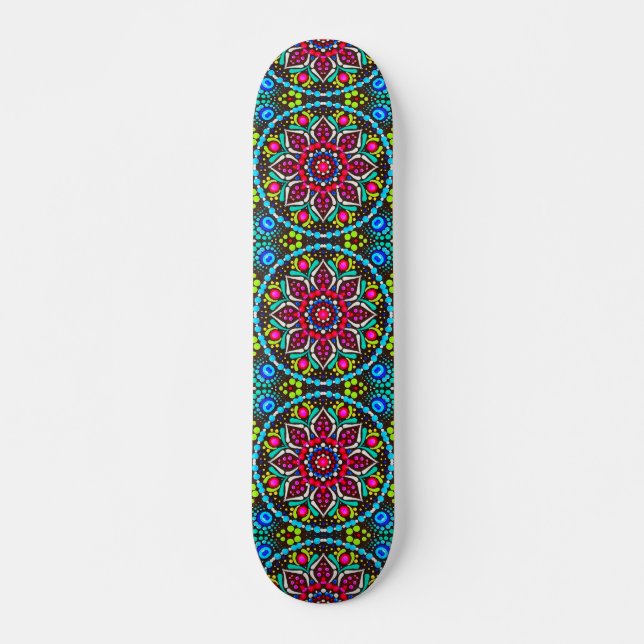 Retro Bright Tropical Floral Pattern Deck (Front)