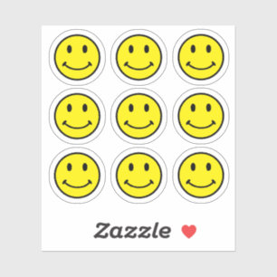 Retro Bright Yellow Smile Face Sticker