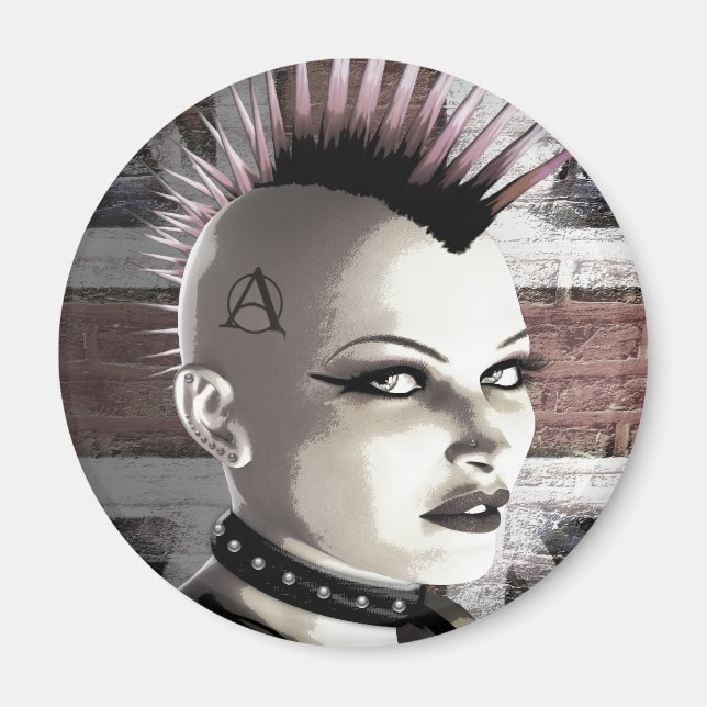 Retro British Punk Fashion Magnets (Front)