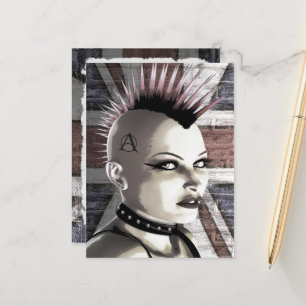 Retro British Punk Girl Postcard