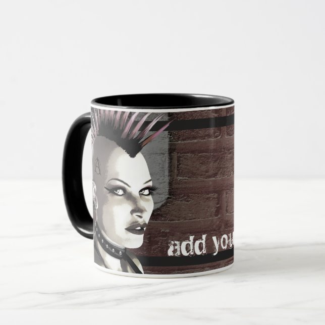Retro British Punk Personalized Mugs (Front Left)