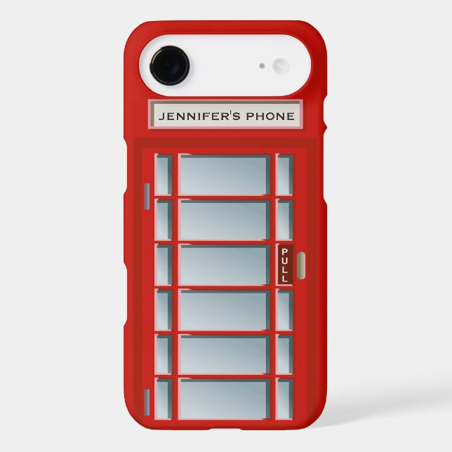 Retro British Telephone Booth Red Personalized Case-Mate iPhone Case (Back)