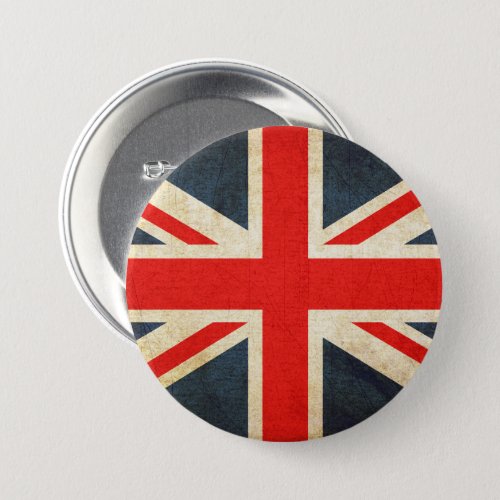 Retro British Union Jack Flag 3 Inch Round Button