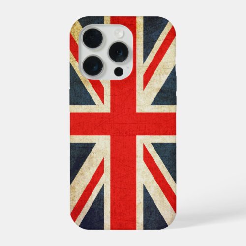 Retro British Union Jack Flag iPhone 15 Pro Case