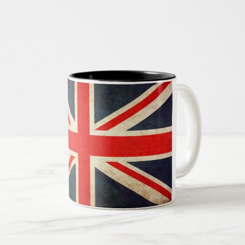 Retro British Union Jack Flag Two_Tone Coffee Mug