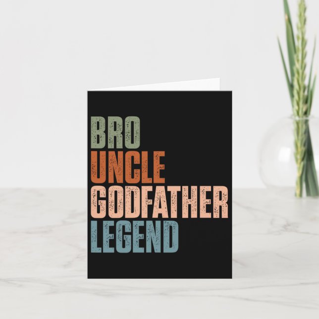 Retro Bro Uncle Godfather Legend Funny Uncles Fath Card (Front)