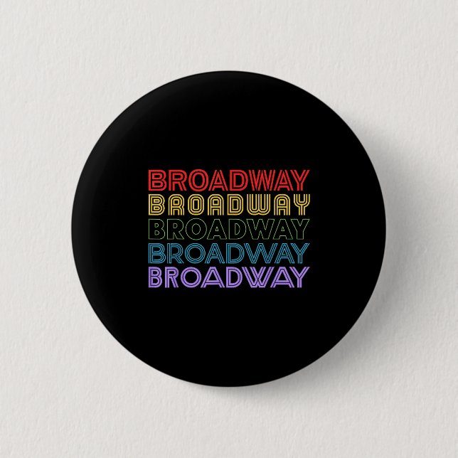Retro Broadway Music Lover Theatre Musical Theater Button (Front)