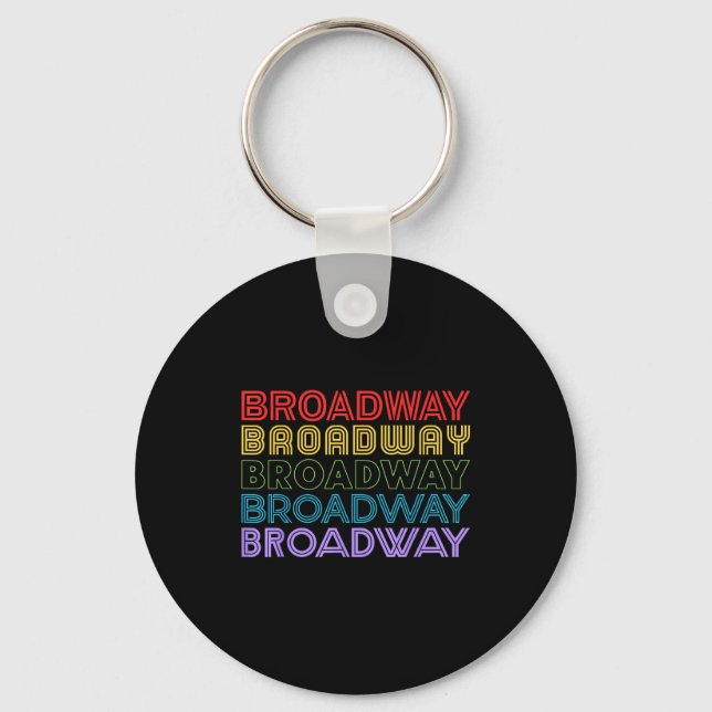 Retro Broadway Music Lover Theatre Musical Theater Keychain (Front)