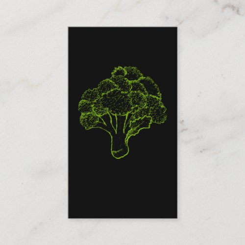 Retro Broccoli Art Vegetables Drawing Business Card