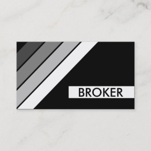retro BROKER stripes Business Card