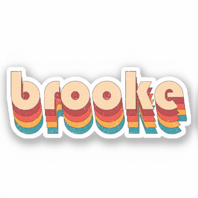 Retro Brooke Name Sticker (Front)